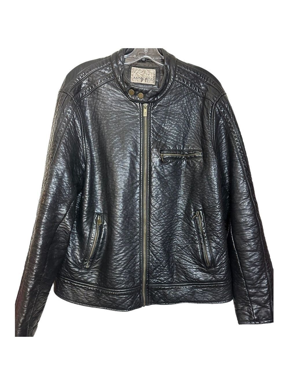 Rainforest Faux Vegan Leather Tailored Fit Moto Racer Jacket